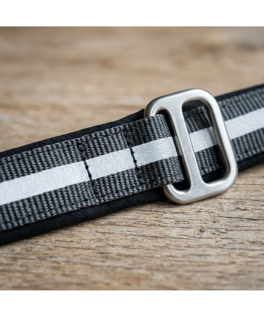 Basy Reflective Padded Limited-Slip Pet Collar 42-60 cm Charcoal - Detail view