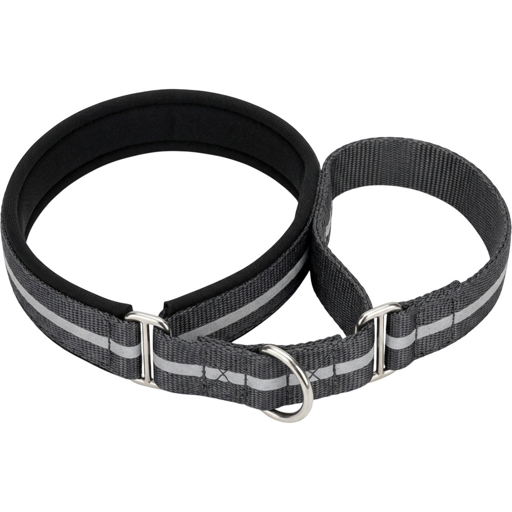 Basy Reflective Padded Limited-Slip Pet Collar 42-60 cm Charcoal - Product view