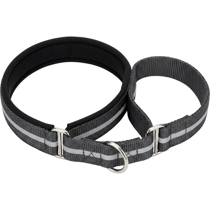 Basy Reflective Padded Limited-Slip Pet Collar 42-60 cm Charcoal - Product view
