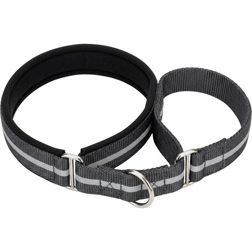 Basy Reflective Padded Limited-Slip Pet Collar 42-60 cm Charcoal - Product view