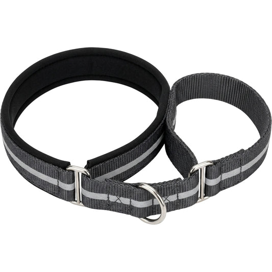 Basy Reflective Padded Limited-Slip Pet Collar 42-60 cm Charcoal - Product view